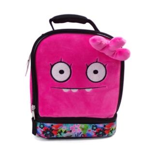 UglyDolls Kids Pink Insulated Lunch Box Dual Compartment Double Zip Lunch Bag​